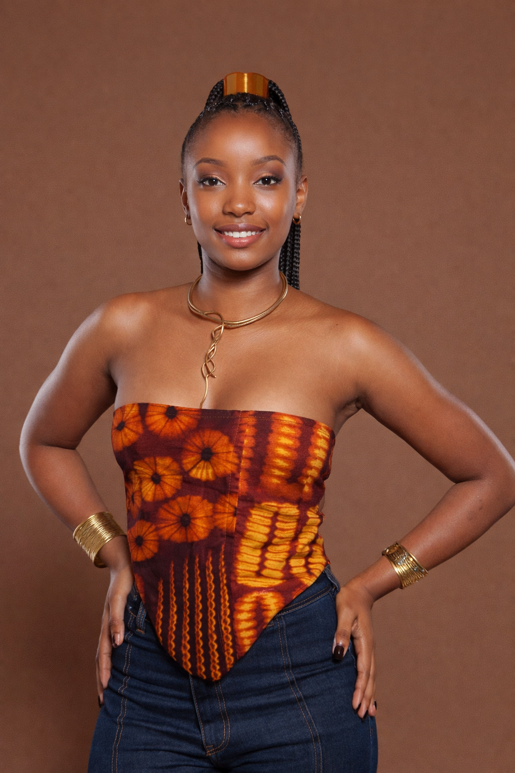 Ankara Corset In Saffronic